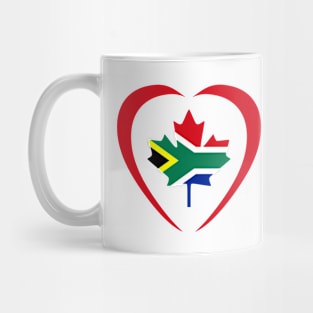 Canadian South African Multinational Patriot Flag Series (Heart) Mug